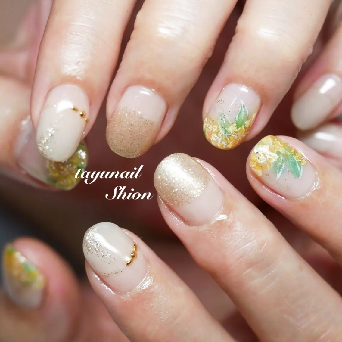 ネイル アートネイル フラワーネイル ジェルネイル パラジェル ネイルサロン 【たゆnail】のネイルデザイン