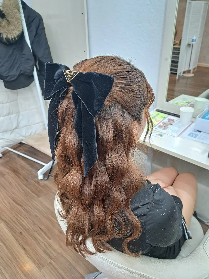 ロング ヘアアレンジ ハーフアップ エクステ ヘアセット GLOSS心斎橋🌹 はるなのヘアスタイル