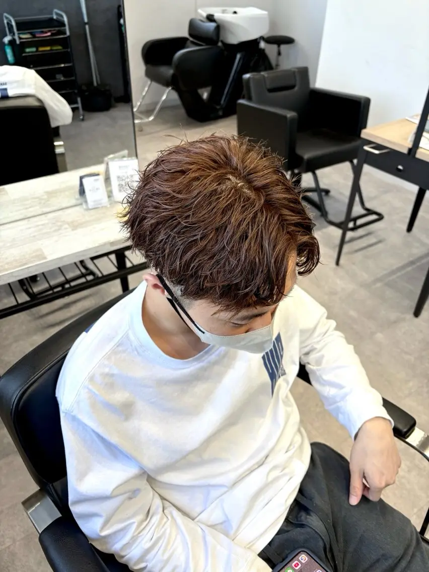 【 ご新規様限定 】men's カット+カラー+ツイストスパイラルパーマ+専用トリートメント✨️の写真
