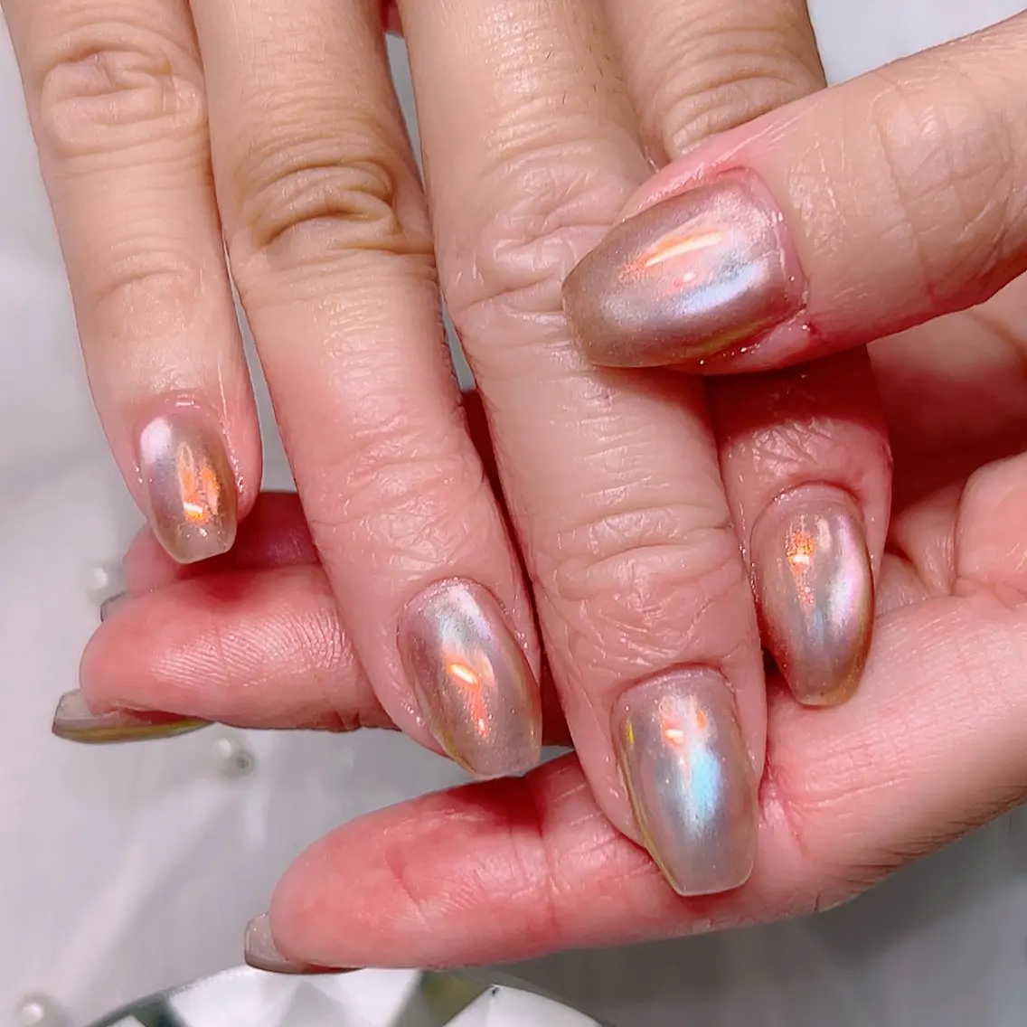ネイル オーロラネイル キラキラネイル マグネットネイル ミラーネイル 夏ネイル Cute Tips nailのネイルデザイン