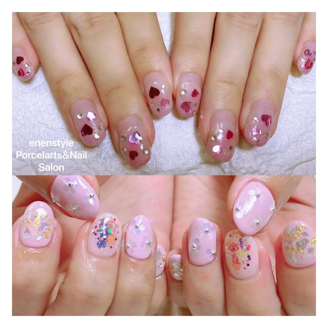 ミディアム ネイル ハンドネイル 🐾enen style 🐾のネイルデザイン