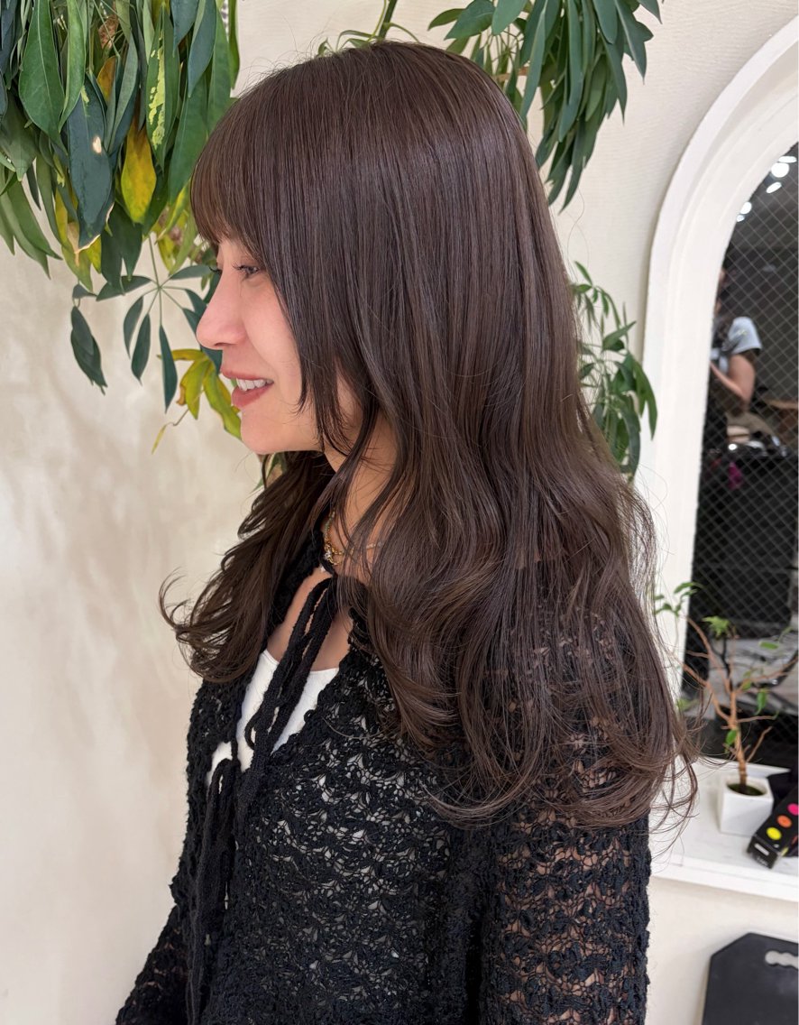 セミロング カラー カット ヘアカラー レイヤーカット/透明 感カラー🩵中村友美のヘアスタイル