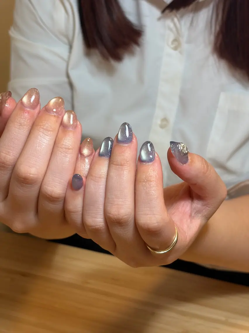 ネイル マグネットネイル マグネットワンカラー ワンカラーネイル Bei nail MIKIのネイルデザイン