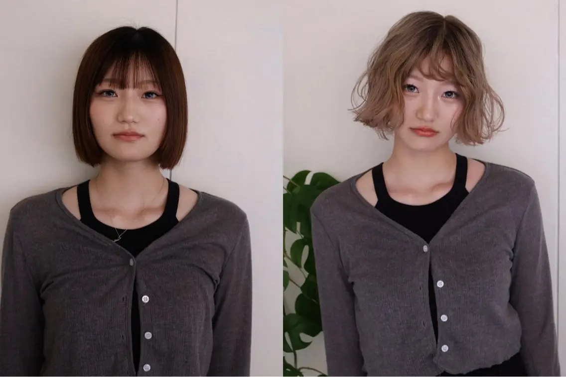 ショート カラー パーマ ベージュカラー ボブ ooit 【オーイット】のヘアスタイル