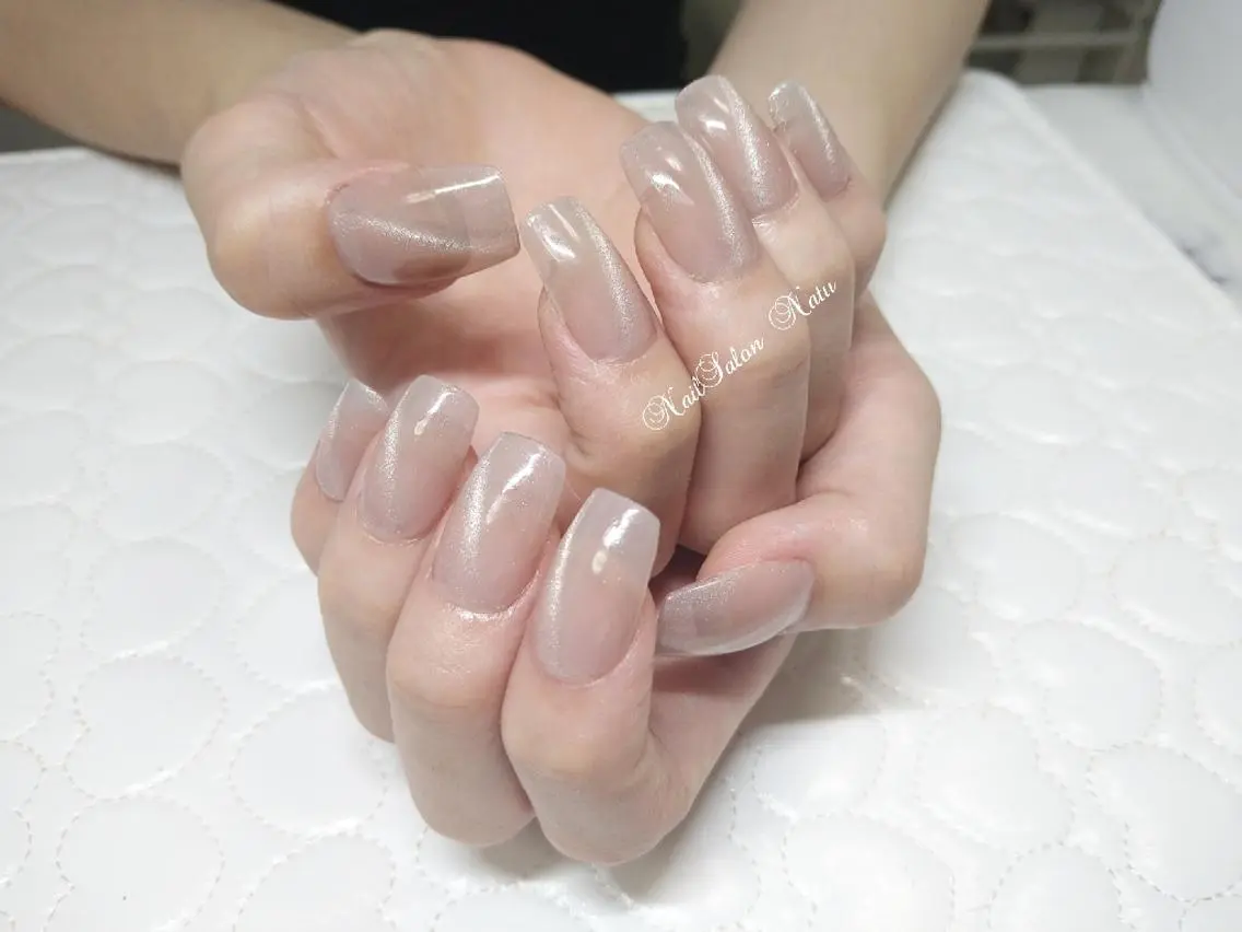 ネイル 長さ出し マグネットネイル ワンカラーネイル nailsalon Natuのネイルデザイン