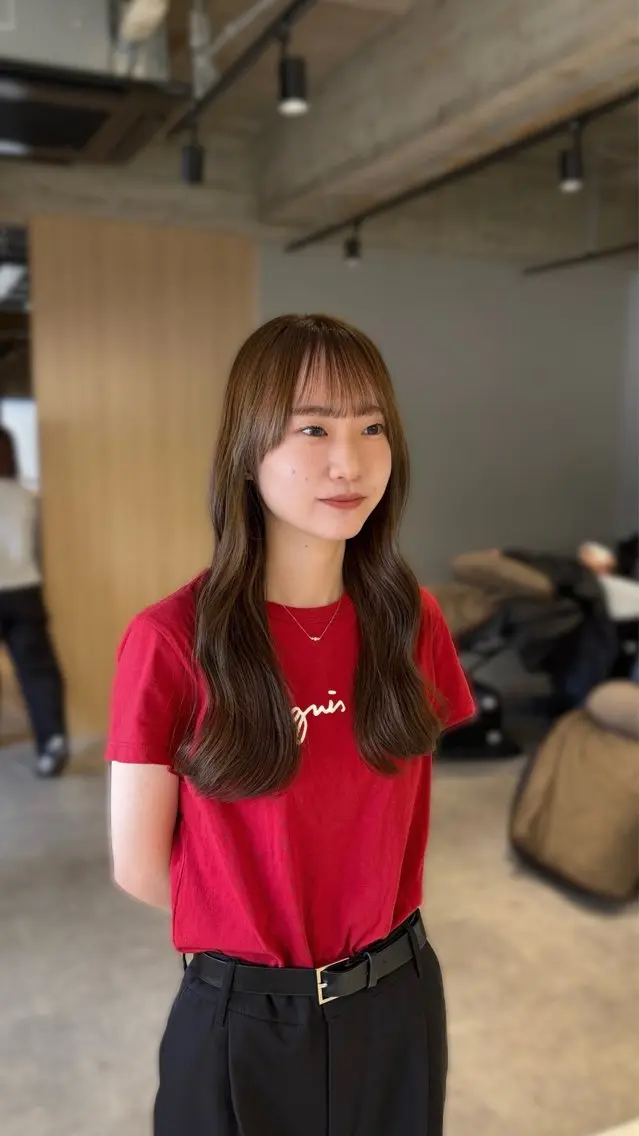 セミロング ヘアカラー トリートメント 米野 寿利奈のヘアスタイル