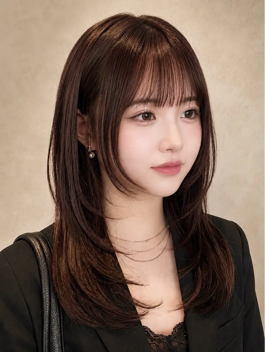 セミロング カット ヘアカラー トリートメント 新宿×髪質改善カラー 美髪/艶髪/岩重知弥のヘアスタイル