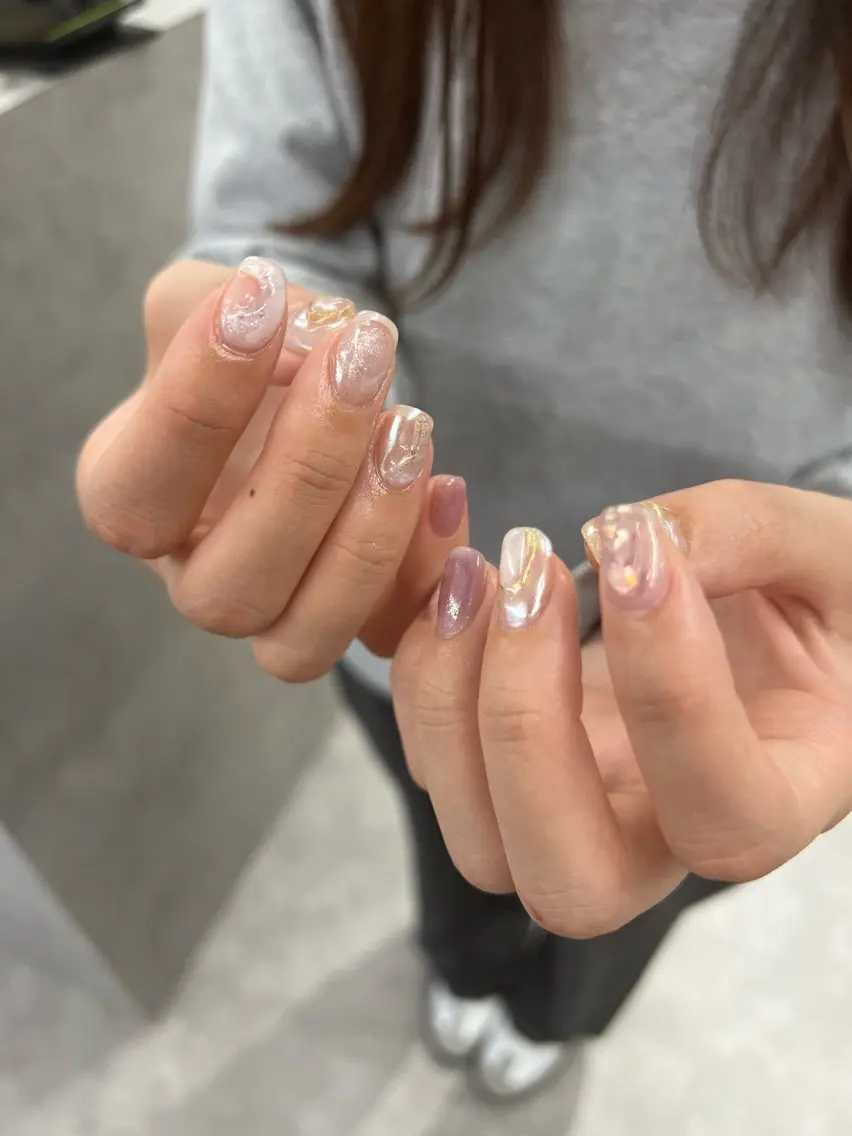 ネイル オーロラネイル ジェルネイル 韓国ネイル ニュアンスネイル パラジェル Bana_ Nailのネイルデザイン