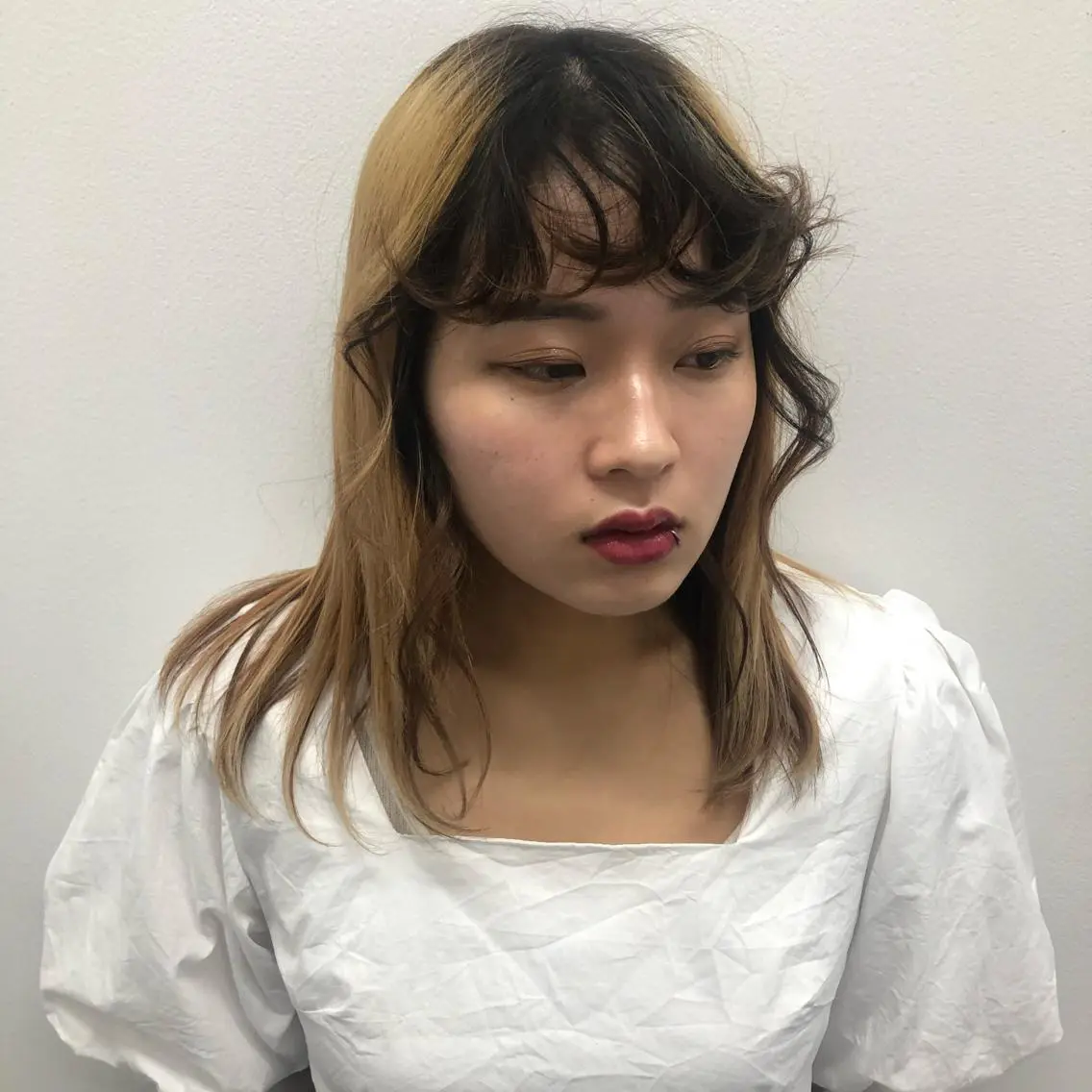 ミディアム カラー ヘアアレンジ 韓国ヘア┊︎レイヤー ┊︎haruka🌙のヘアスタイル