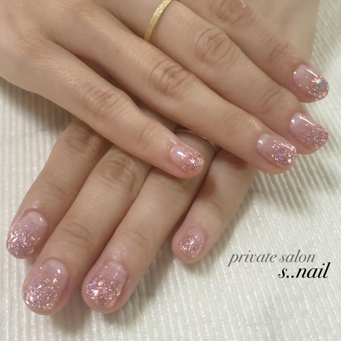 ネイル ラメ(グリッター) ピンク ハンドネイル フットネイル s..nail / MORITAのネイルデザイン