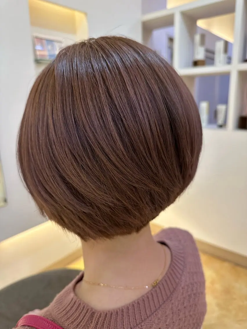 ショート カラー ショートボブ ピンクカラー ボブ ショートヘア カット ヘアカラー cheveux門仲 Hikaruのヘアスタイル