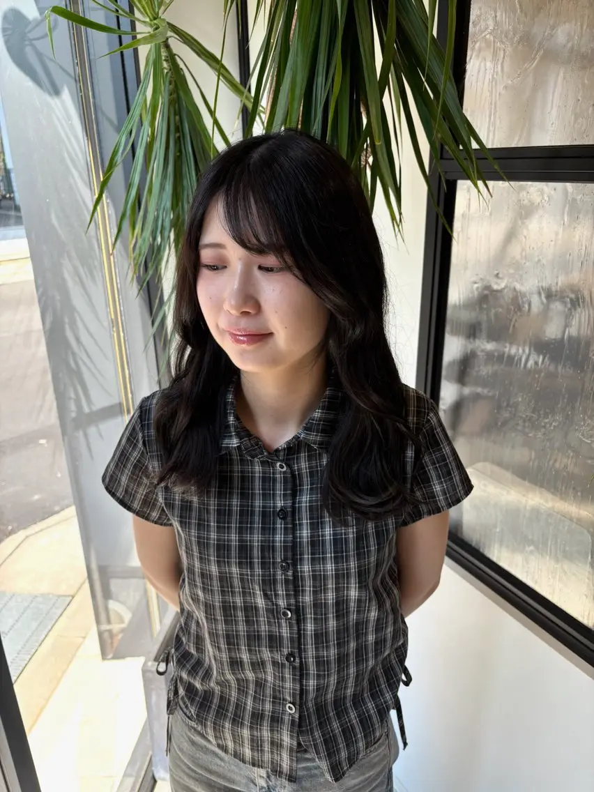 セミロング カラー ヘアカラー recipe la couleurちずのヘアスタイル