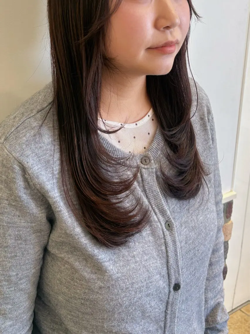 セミロング レイヤーカット シャギー カット ヘアカラー 棚橋 光海のヘアスタイル