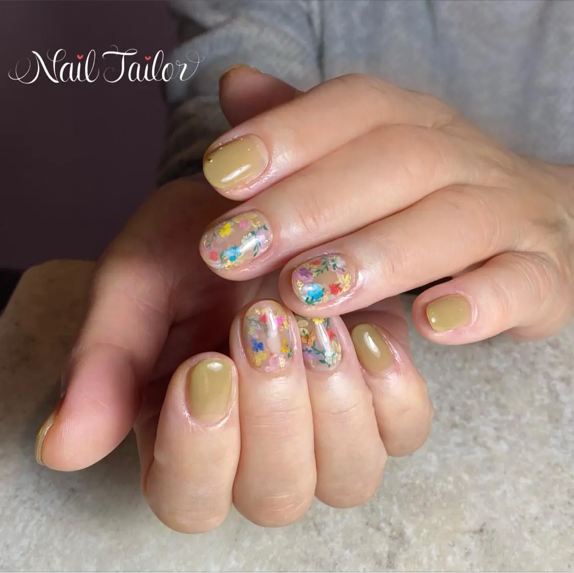 ネイル フラワーネイル ジェルネイル ワンカラーネイル シンプルネイル ハンドネイル NailTailor ネイルテイラーのネイルデザイン