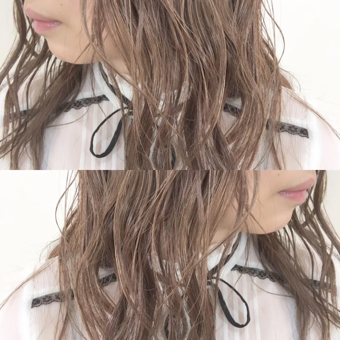 セミロング カラー パーマ ヘアアレンジ アッシュ ベージュカラー エグチ アキラのヘアスタイル