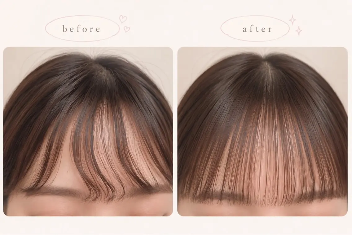 【前髪のお悩みに🫧】前髪縮毛矯正+前髪カット💇♀️の写真