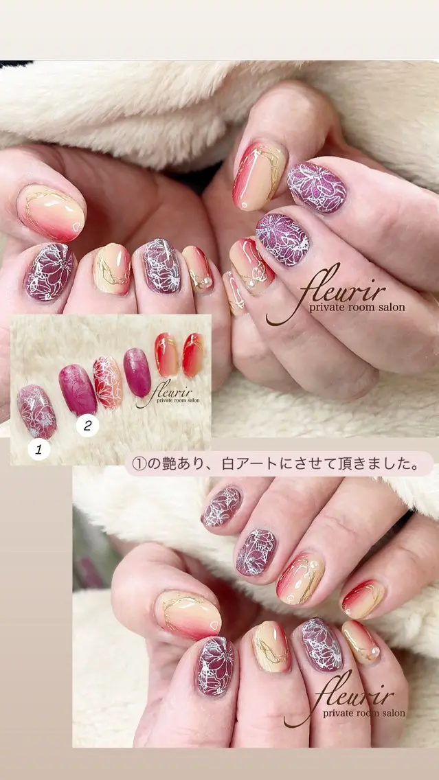 ネイル アートネイル マットネイル フルリール 【プライベートサロンのネイルデザイン