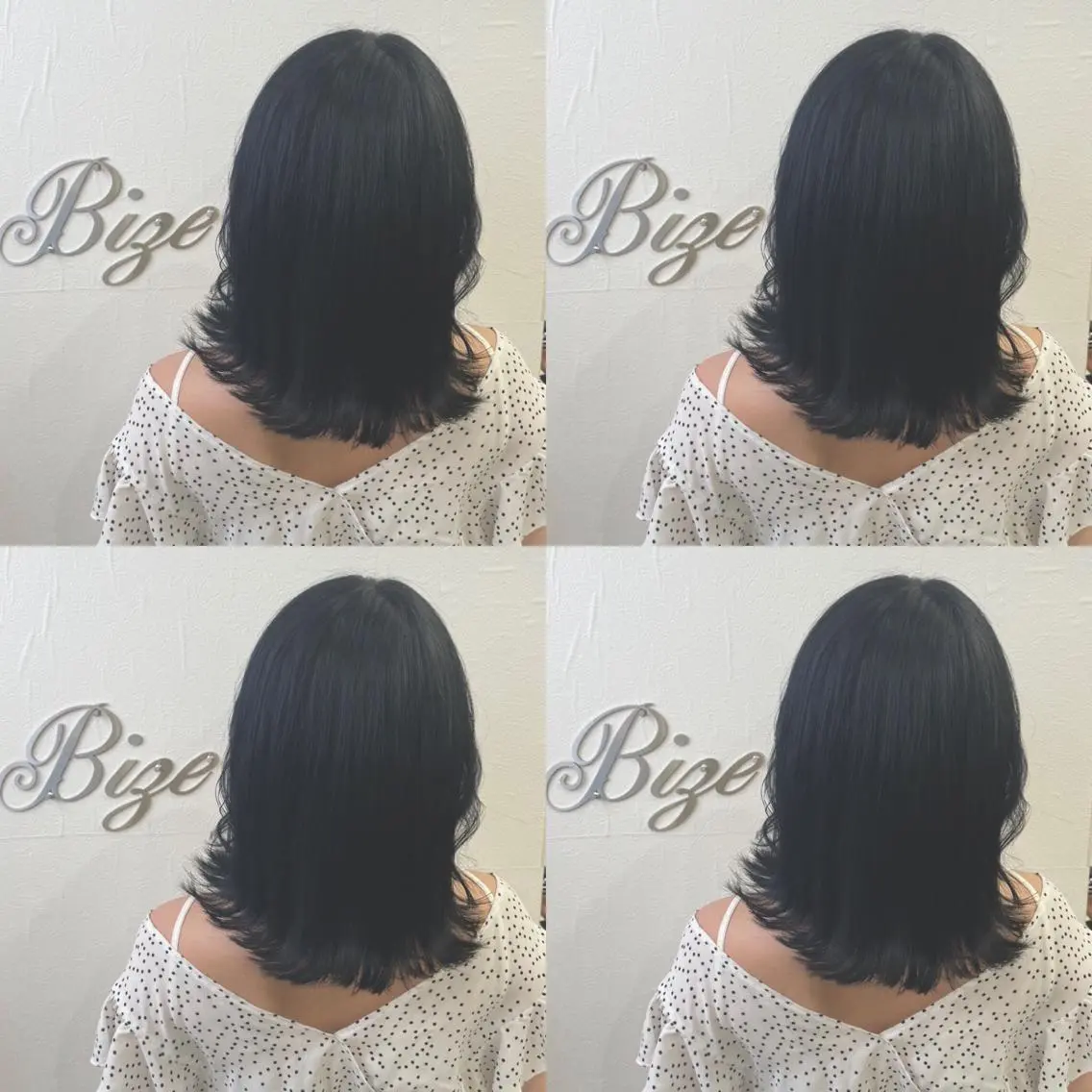 セミロング カラー 黒髪 ブルーカラー ブルーブラック 🌷MAYU 🌷のヘアスタイル