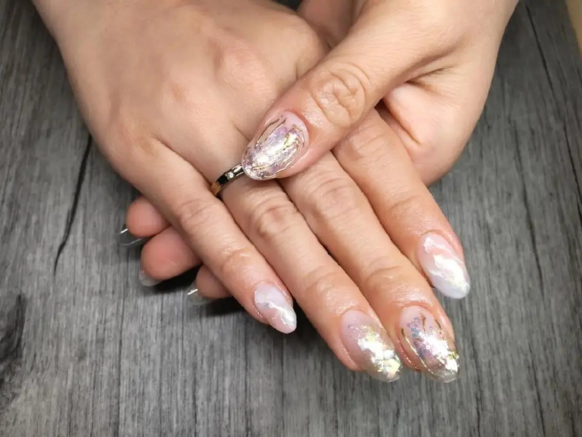 ミディアム ネイル 長さ出し ジェルネイル ニュアンスネイル スカルプネイル T&A nailのネイルデザイン