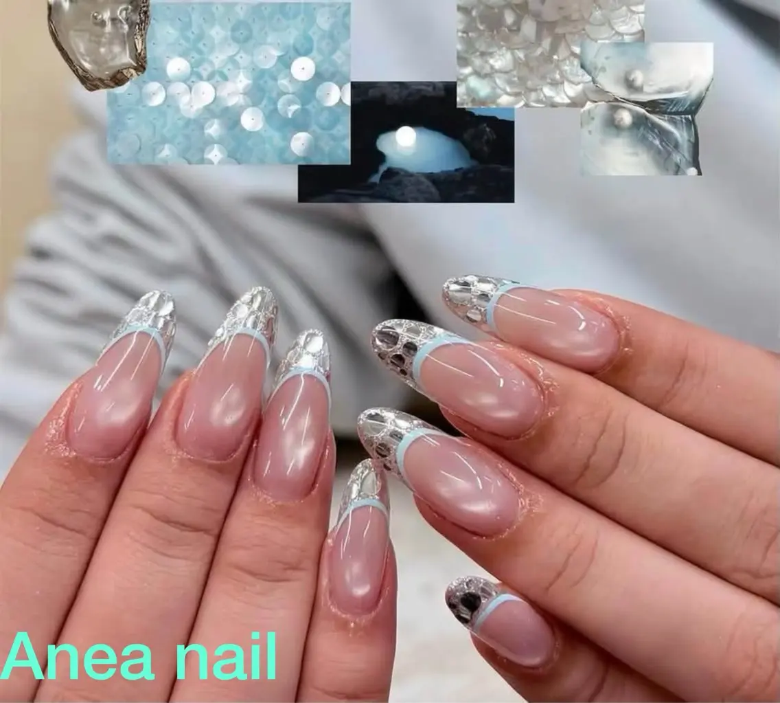 ネイル フレンチネイル キラキラネイル 韓国ネイル シンプルネイル ブライダルネイル Anea Nailのネイルデザイン