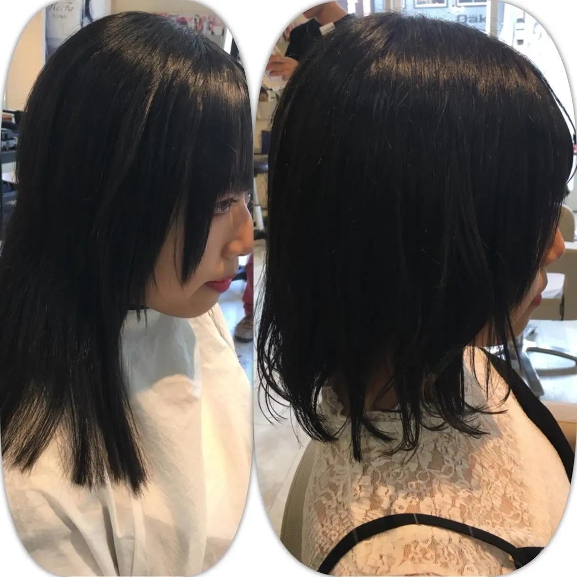 ミディアム 外ハネヘア カット パーマ トリートメント 本田 卓也のヘアスタイル