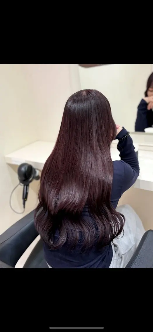 ロング ヘアカラー トリートメント ヘアセット 💗暖色カラー💗 ツヤ髪💗Mayaのヘアスタイル
