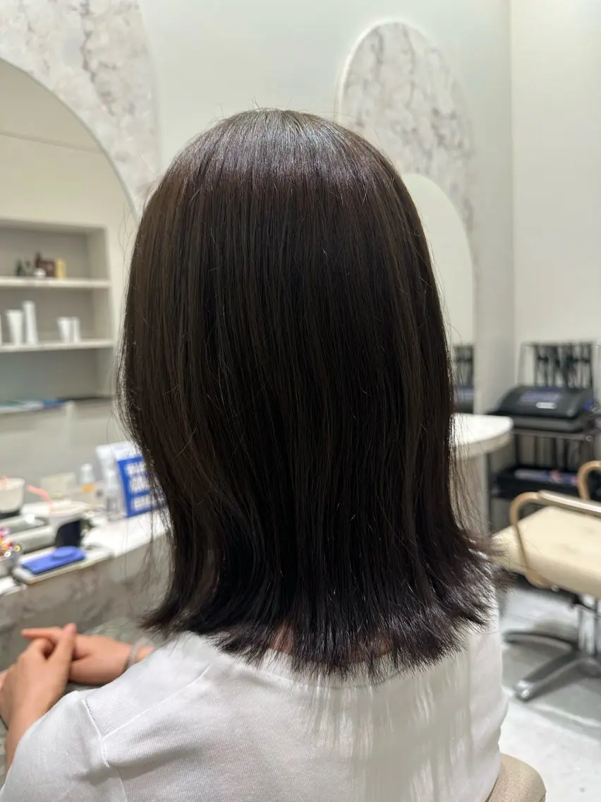 ミディアム カラー カット ヘアカラー トリートメント 韓国レイヤー✨ yasuko銀座のヘアスタイル