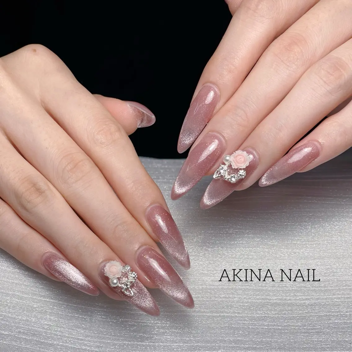 セミロング ハンドネイル Akina Nail 亀戸のネイルデザイン