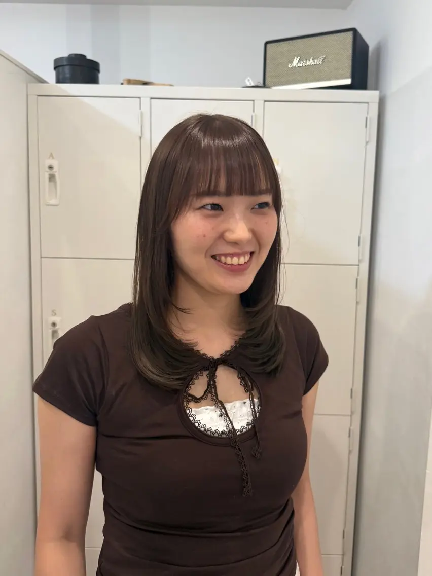 ミディアム カラー カット ヘアカラー yutaka/透明感 カラー/髪質改善🤎のヘアスタイル