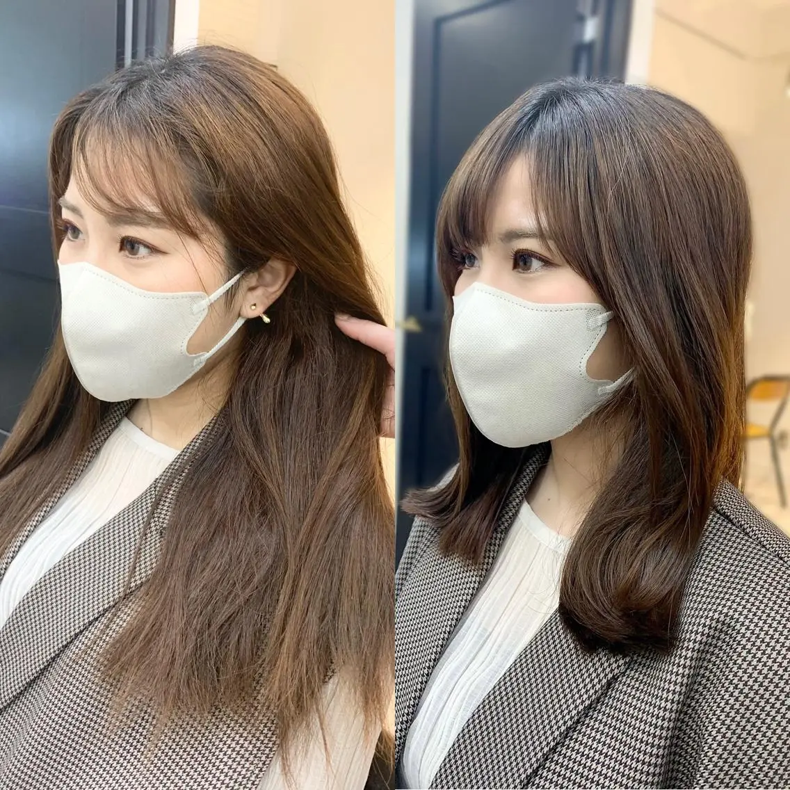 セミロング カラー パーマ ヘアアレンジ メンズ キッズ ネイル マツエク・マツパ アイブロウ カット ヘアカラー 縮毛矯正 似合せレイヤー／ 柔らか透明感カラーのヘアスタイル