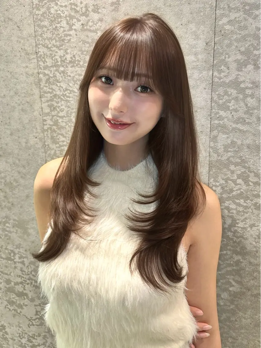 ミディアム ブリーチなしW🎀 髪質改善／はのんのヘアスタイル