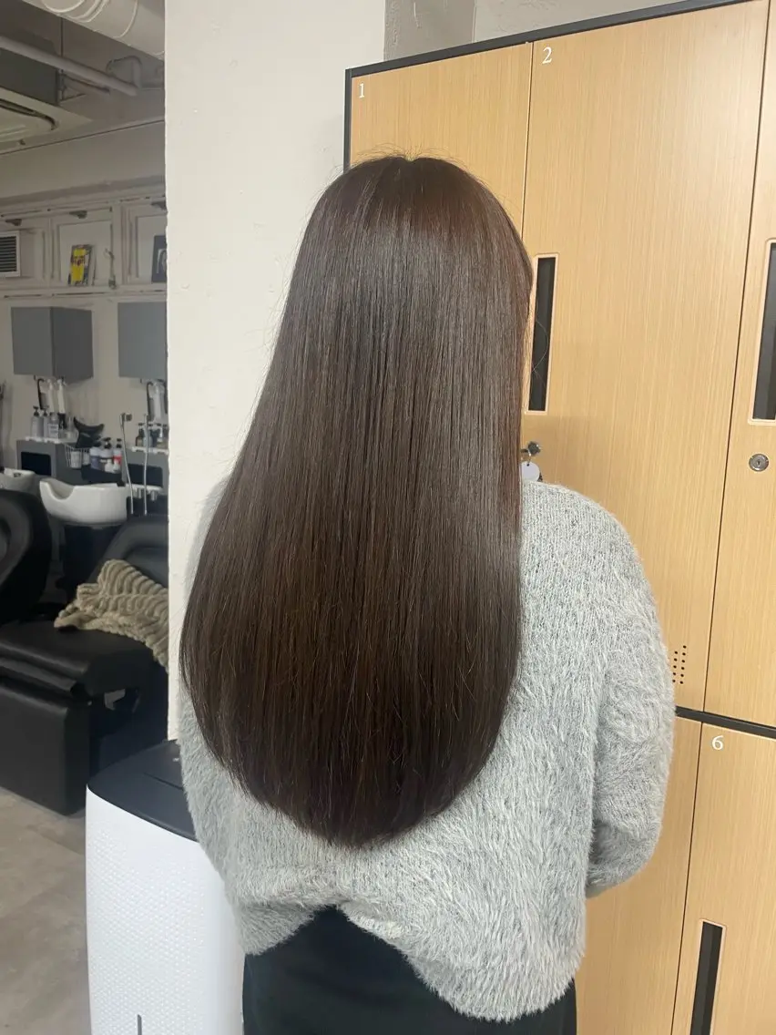 ロング カット ヘアカラー トリートメント tokute 中野真咲🐺のヘアスタイル