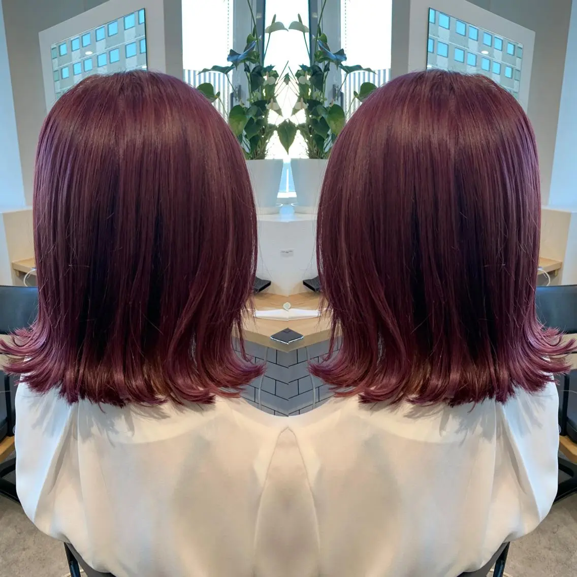 ショート カラー アッシュ バレイヤージュ ベージュカラー ブロンド ブルーカラー レイヤーカット/ 艶カラー/RYOMAのヘアスタイル