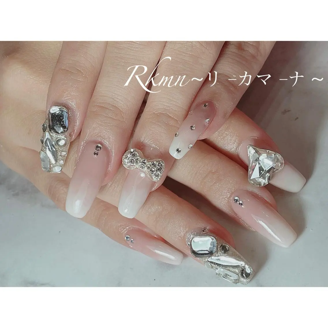 ネイル アートネイル リボン 春ネイル ハンドネイル フットネイル ハンドケア Rkmn ~リ-カマ-ナ~のネイルデザイン