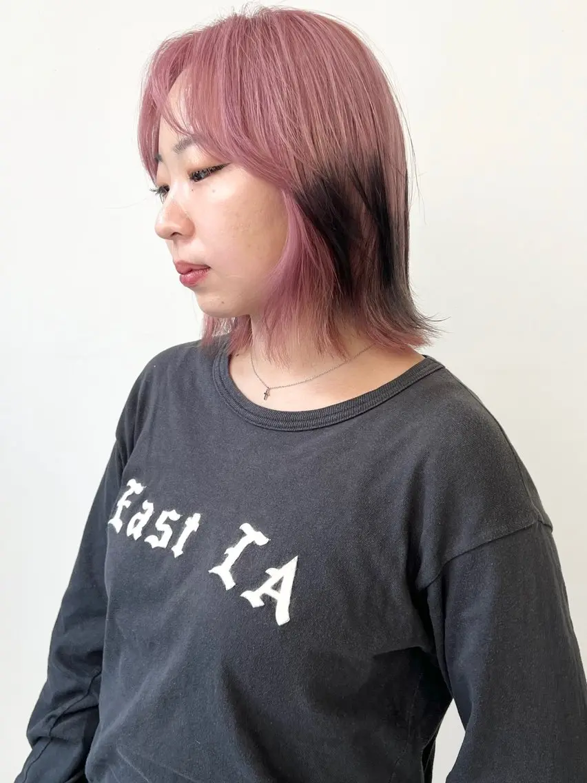 ショート カラー ブリーチ ケアブリーチ デザインカラー ダブルカラー ピンクカラー カット ヘアカラー トリートメント HARU//原宿🤍 リピート率NO.1のヘアスタイル