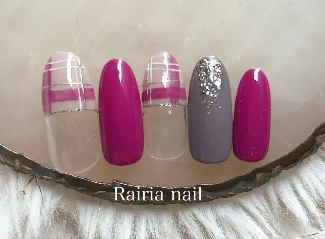 ネイル アートネイル ジェルネイル 持ち込み ニュアンスネイル パラジェル Rairia nail本八幡店のネイルデザイン
