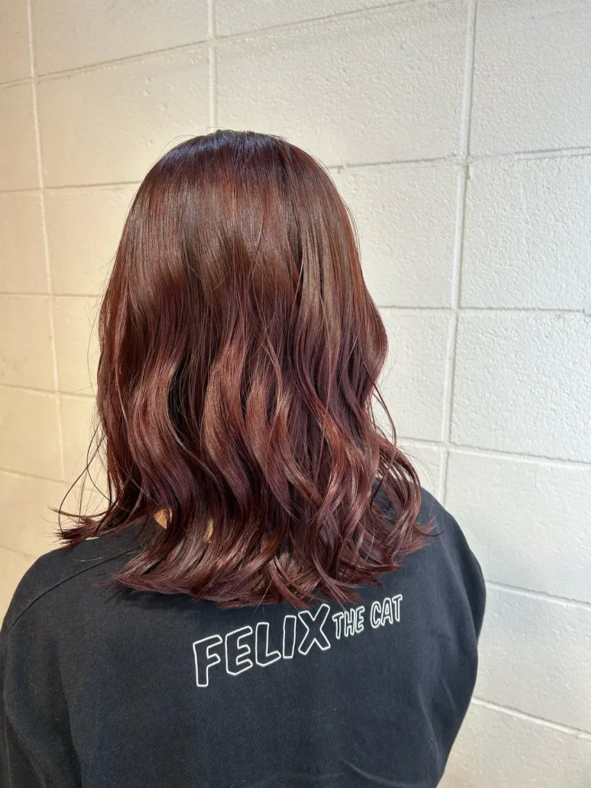 セミロング カラー パーマ ヘアアレンジ メンズ キッズ レッドカラー カット ヘアカラー トリートメント ⭐️ハイクオリティ カラー杉本雄志⭐️のヘアスタイル