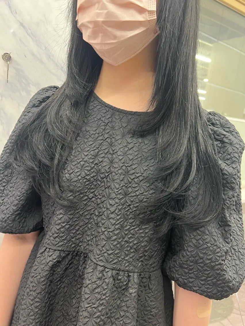 セミロング プルエクステ エクステ レイヤーカット エクステ プルエクステ 🖤MIYUのヘアスタイル