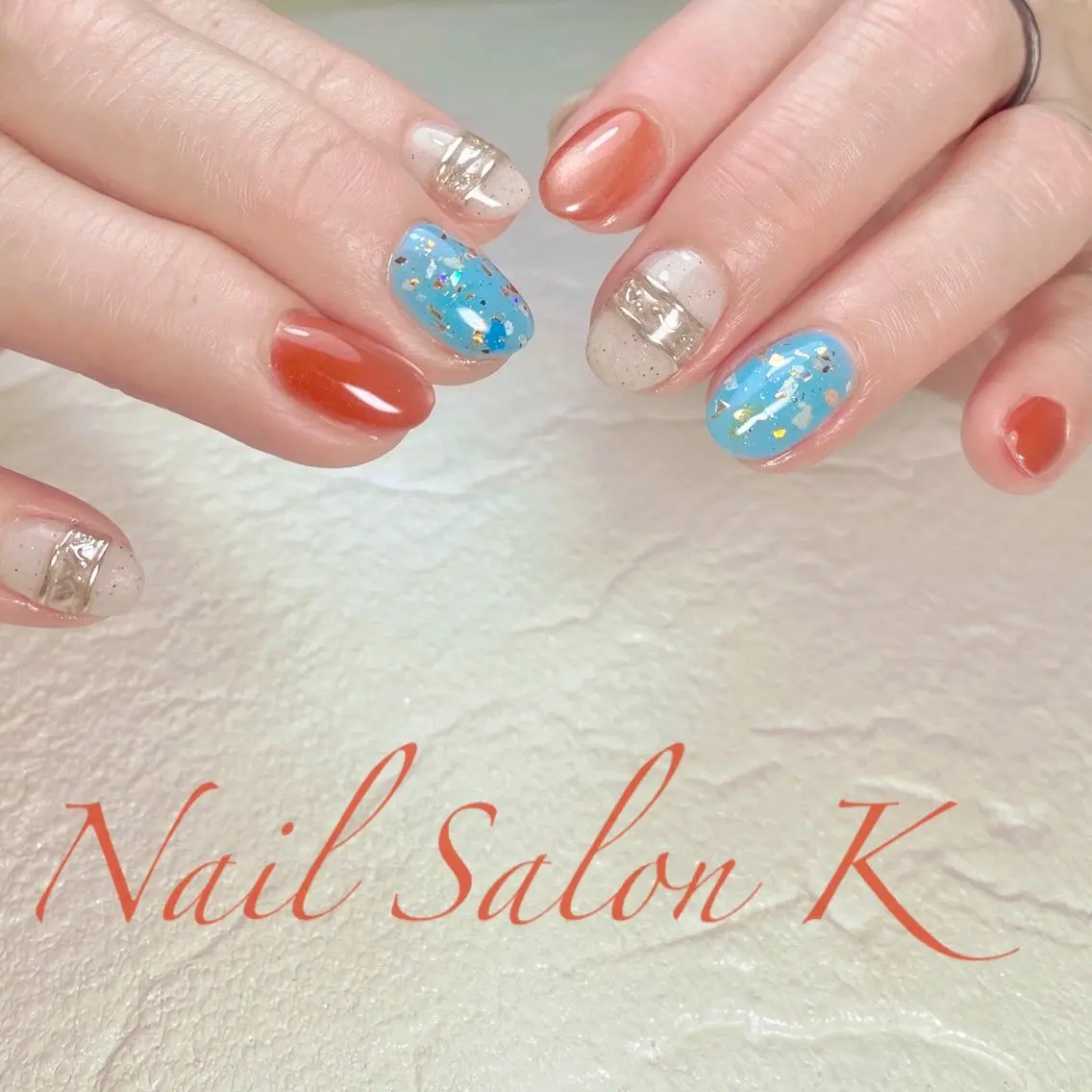 ネイル 夏ネイル ハンドネイル Nail Salon K 🧸美爪育成のネイルデザイン
