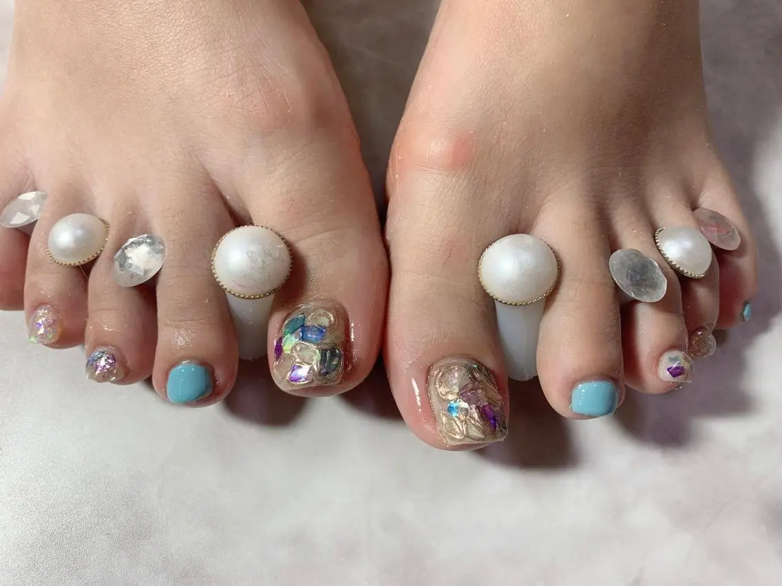 ネイル フットネイル ミラーネイル Mimi Nailのネイルデザイン