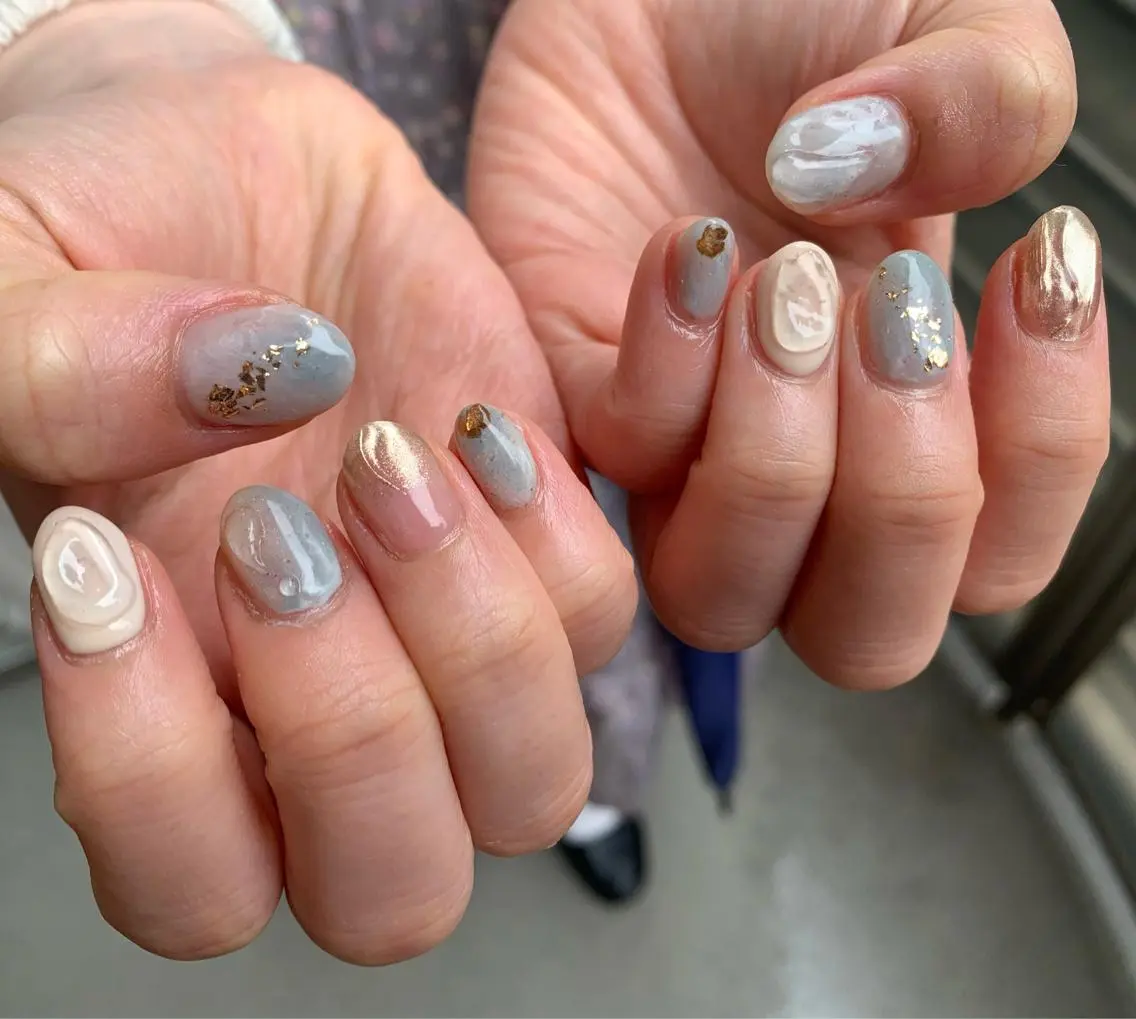ネイル ブルー nail* runa🌻のネイルデザイン