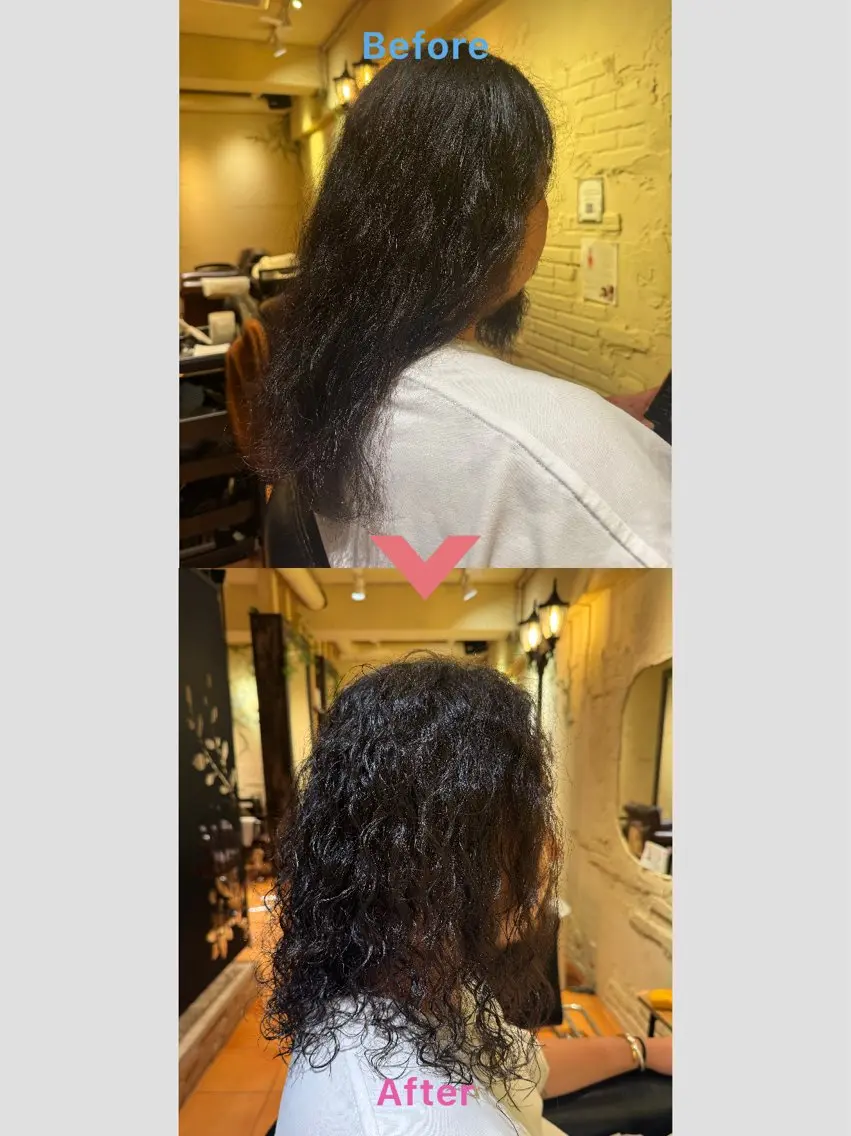 セミロング カット パーマ SHO ✂︎のヘアスタイル