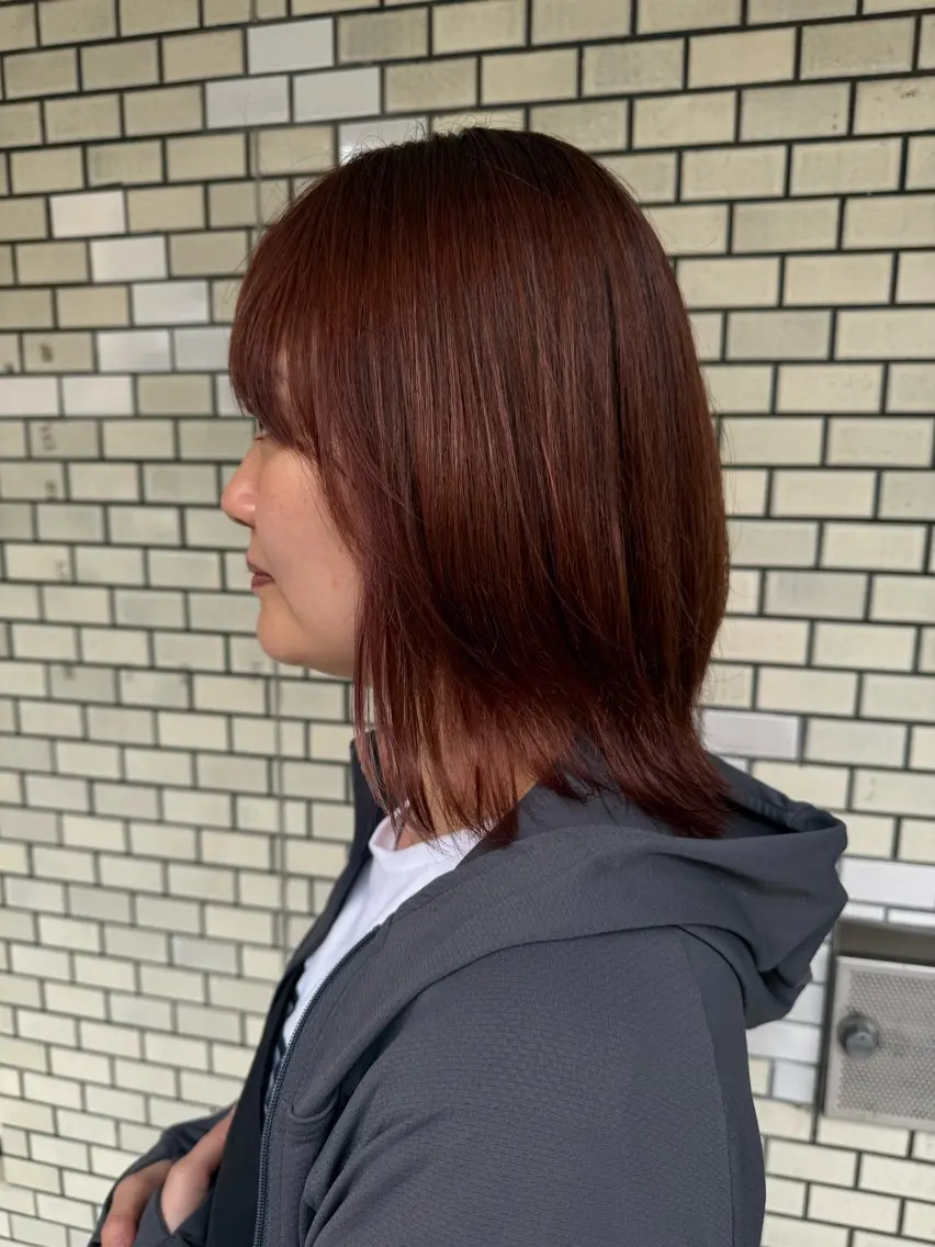 ミディアム カラー ブリーチ カシス ラベンダーカラー ラベンダーピンク ブリーチなしカラー 小松 莉夏子のヘアスタイル
