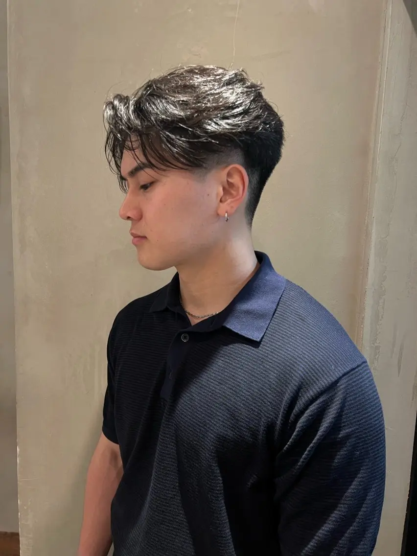 ショート カラー パーマ メンズ カット トリートメント ヘアセット 吉岡 幸之進のヘアスタイル