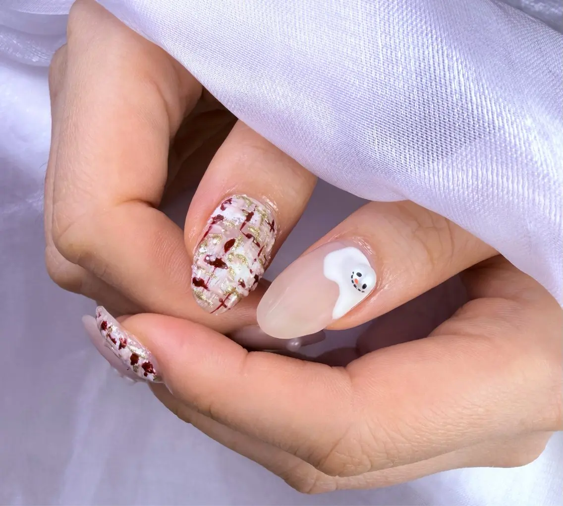 ネイル アートネイル マットネイル ツイードネイル 冬ネイル ハンドネイル Nailsalon MONA.のネイルデザイン