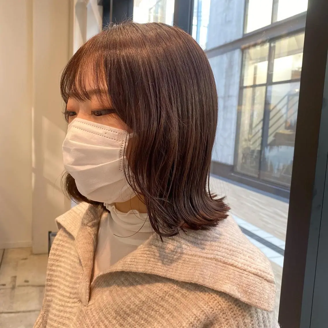 ミディアム カラー ヘアアレンジ カット ヘアカラー トリートメント ヘッドスパ ヘアセット 完全💗マンツーマン marinのヘアスタイル