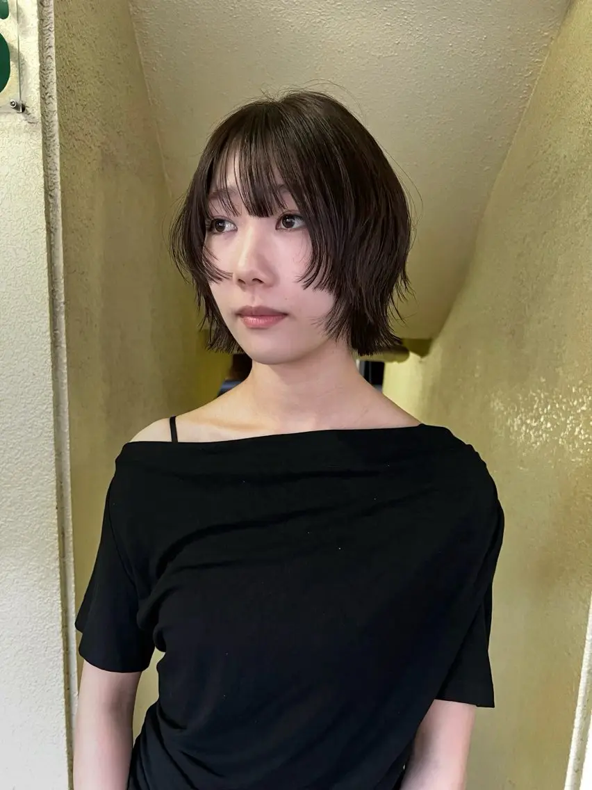 ミディアム 顔まわりレイヤー レイヤーカット カット レイヤーカット 特化美容師✂️冨田翔のヘアスタイル