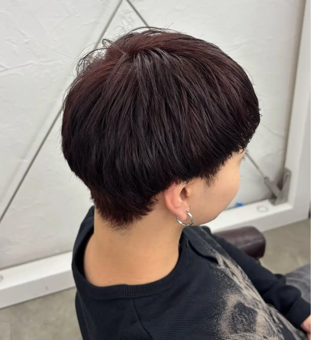 カラー ブリーチ ボルドーカラー ブラウンカラー カシス 透明感カラー 村田 彩音のヘアスタイル