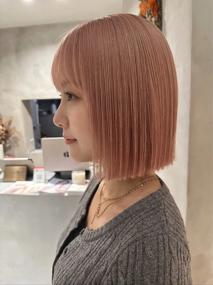 ミディアム カラー ヘアカラー ふうか/カラーモデル /大阪/心斎橋のヘアスタイル