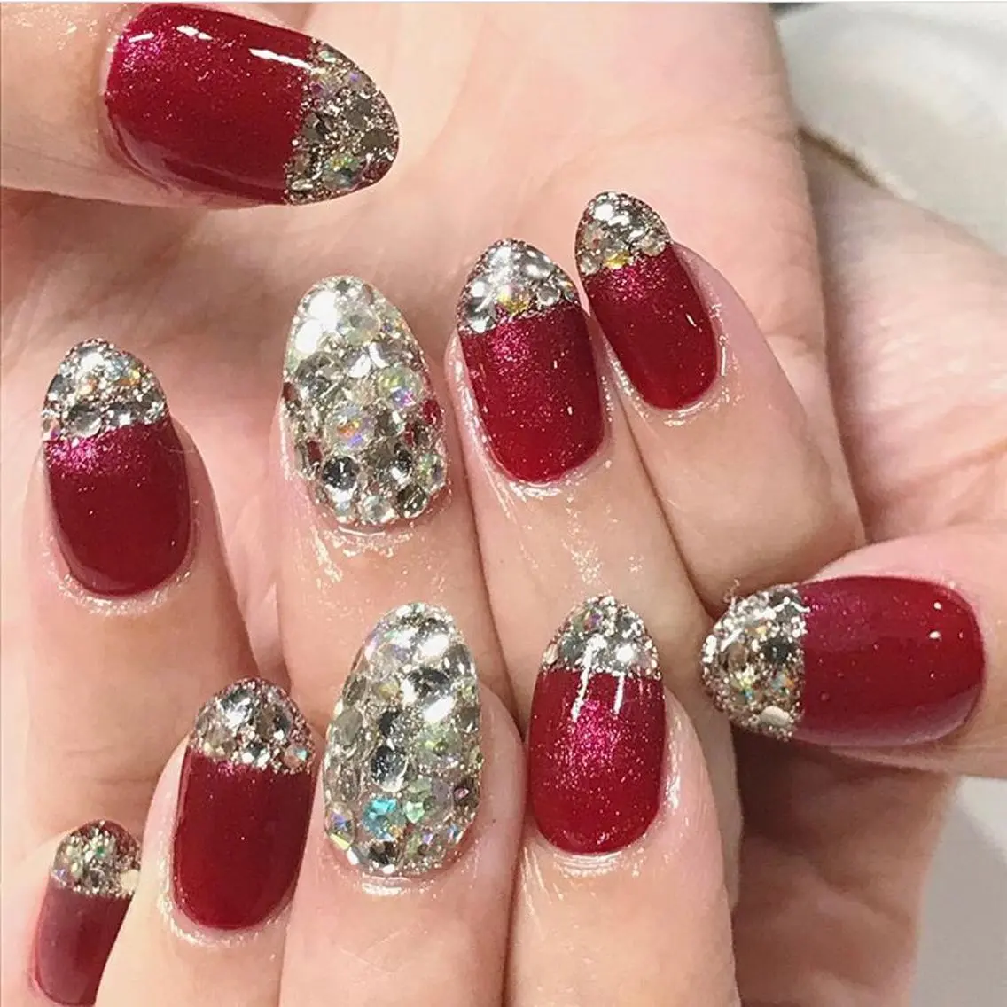 ネイル 渋谷／チップ長さ出し 👑アプレgel-xのネイルデザイン